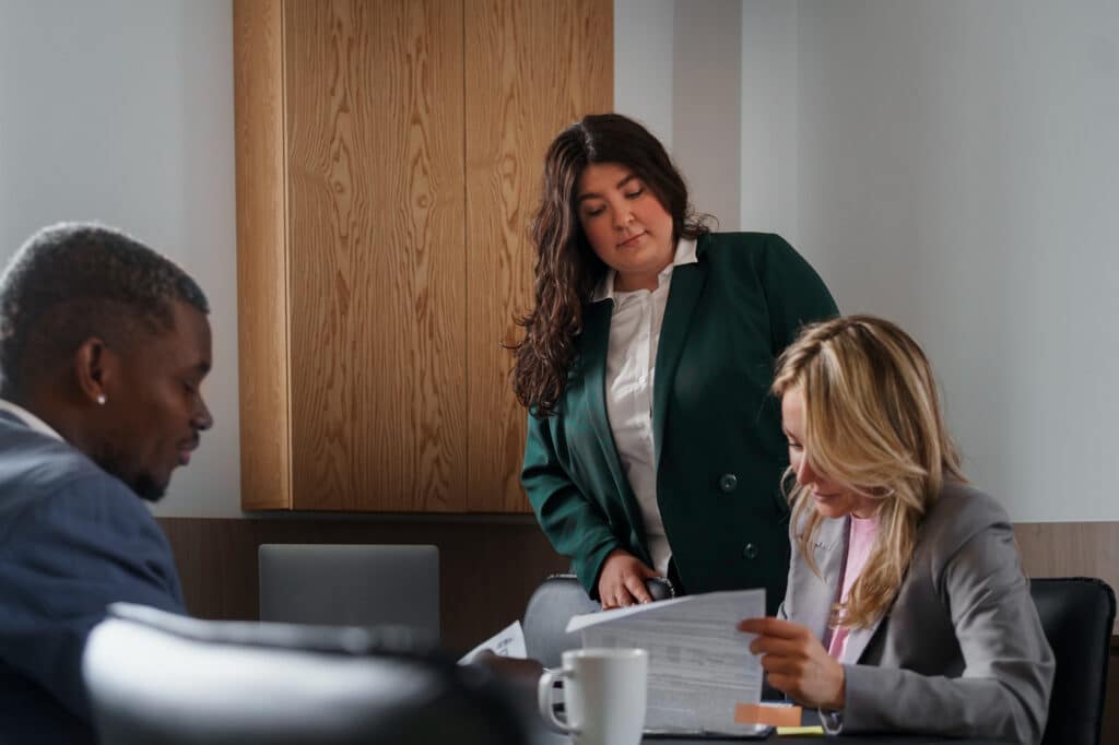 Professional team reviewing an immigration application