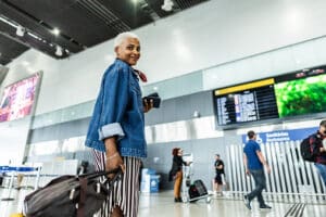 Portrait of a mature woman at an airport